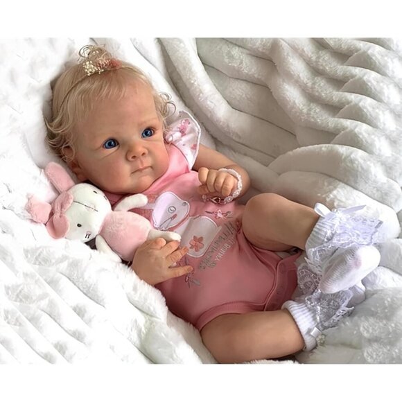 🆕18Inches Girl Weighted Cloth Body  Blonde Curly Hair Newborn  Reborn Baby Doll - Picture 4 of 8